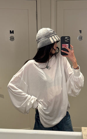 Relaxed Fit Long Sleeve Jersey Top