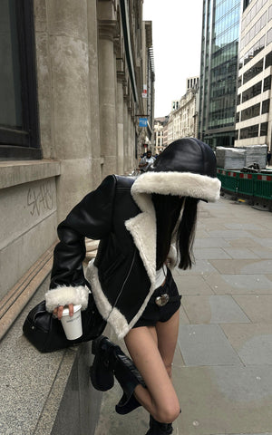 Wool-Like Low-Waist Mini Shorts