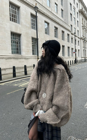 Textured Oversized Knit Sweater