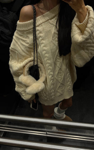 Cable-Knit Oversize Sweater