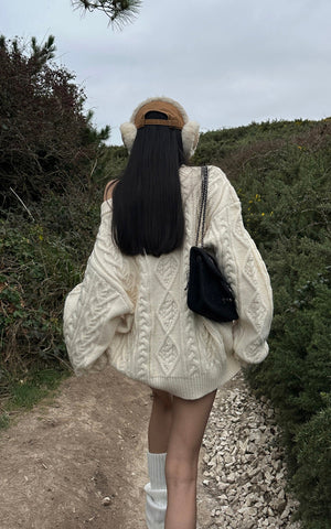 Cable-Knit Oversize Sweater