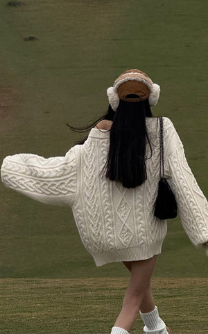 Cable-Knit Oversize Sweater