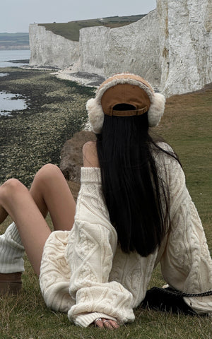 Cable-Knit Oversize Sweater