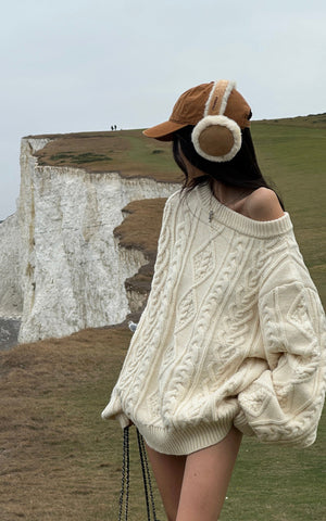 Cable-Knit Oversize Sweater