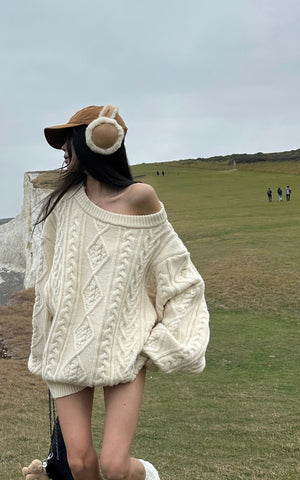 Cable-Knit Oversize Sweater