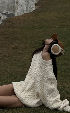 Cable-Knit Oversize Sweater