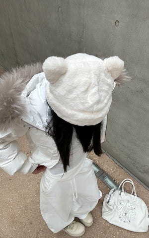 Cropped Puffer Jacket with Detachable Faux Fur Hood