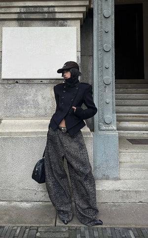 Structured Double-Breasted Cropped Jacket