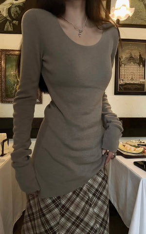Plaid Contour Midi Skirt with Side Buckle Detail
