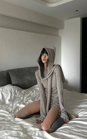 Knit Devil-Horn Top and Shorts Set
