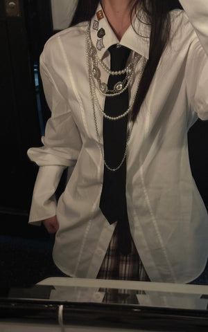 Embroidered Collar Structured Shirt
