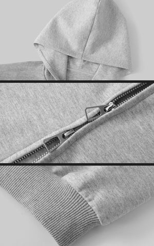 Grey Hoodie 3-Piece Set with Contrast Trim Shorts and Leg Warmers