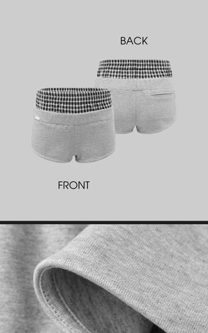 Grey Hoodie 3-Piece Set with Contrast Trim Shorts and Leg Warmers