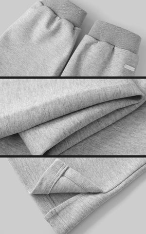 Grey Hoodie 3-Piece Set with Contrast Trim Shorts and Leg Warmers