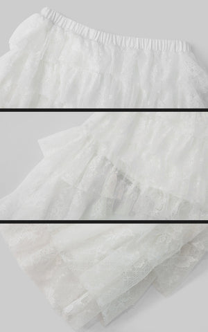 Asymmetrical Mini Lace Skirt