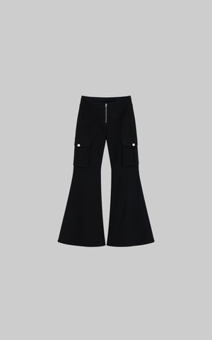 Low-Rise Flare Pants with Floor-Length Hem