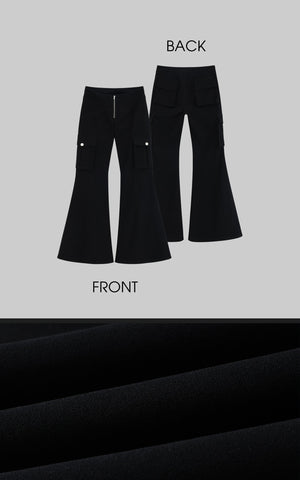 Low-Rise Flare Pants with Floor-Length Hem