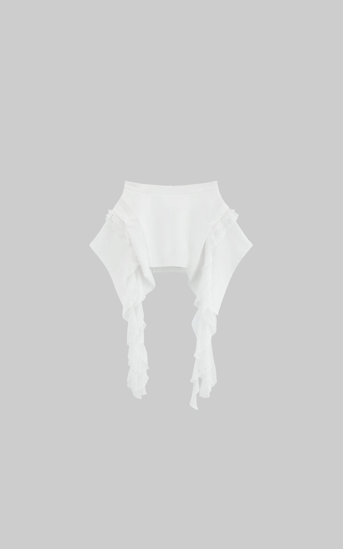Asymmetrical Skirt with Lace Streamers