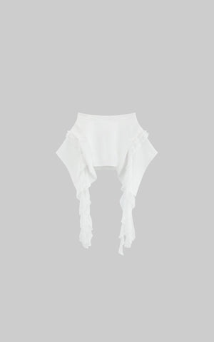 Asymmetrical Skirt with Lace Streamers