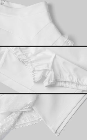 Asymmetrical Skirt with Lace Streamers