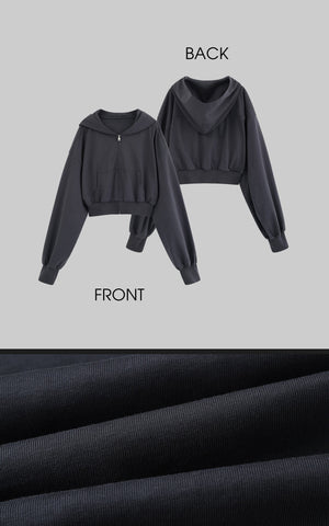 Oversized Hooded Zip-Up Sweatshirt