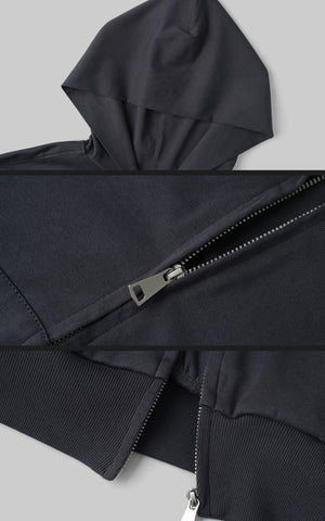 Oversized Hooded Zip-Up Sweatshirt
