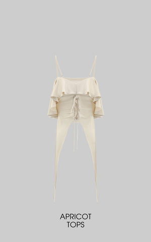 Off-Shoulder Ruffle Set with Asymmetrical Hem