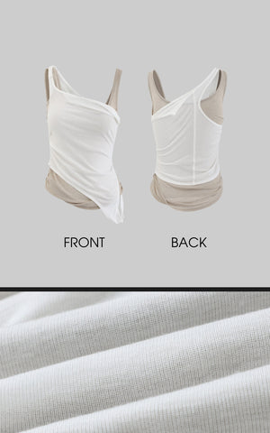 Faux Two-Piece Layered Tank Top