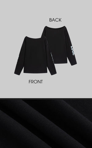 Asymmetrical Off-Shoulder Long Sleeve Top
