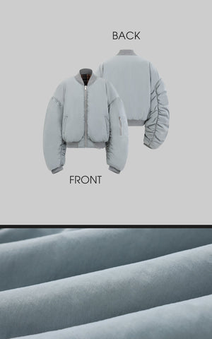 Plaid and Solid Reversible Padded Jacket