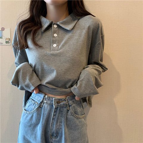 Long Sleeve Knitted Elegant Shirt