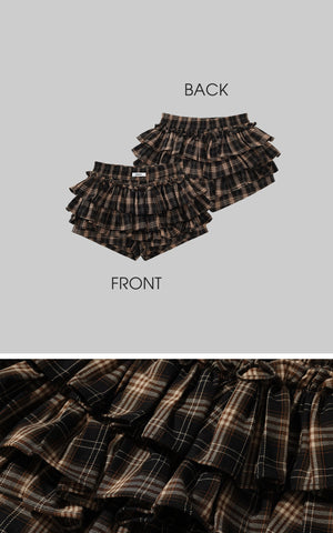 Layered Mini Skirt with Drawstring Detail