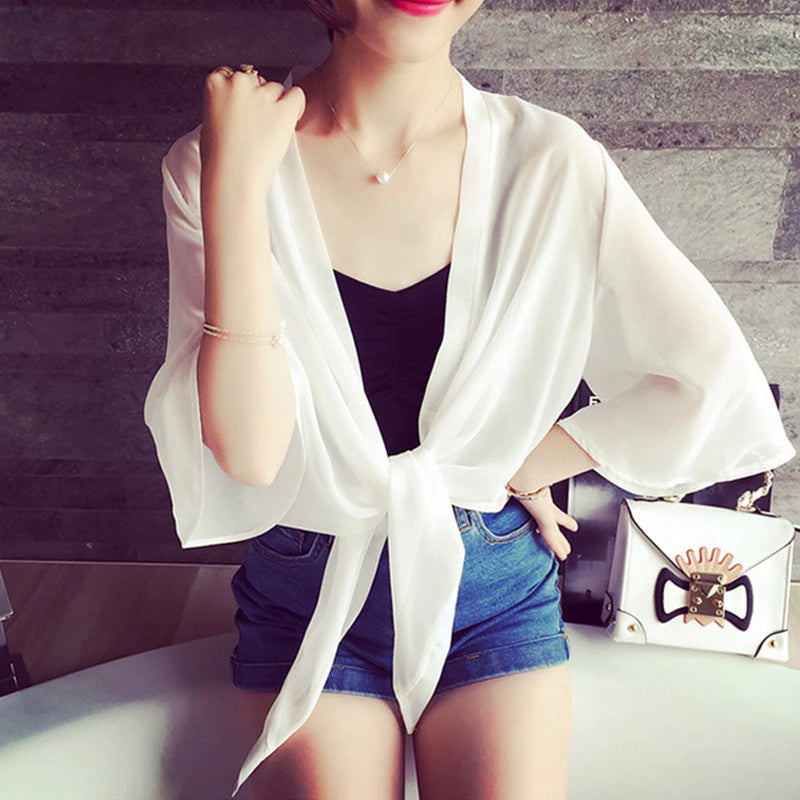 Chiffon Thin Transparent Outer Tops