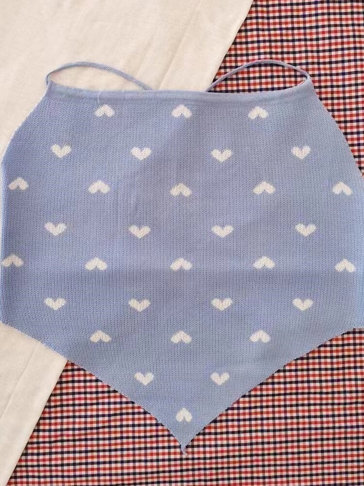 Sexy Heart Printed Bandage Crop Tops