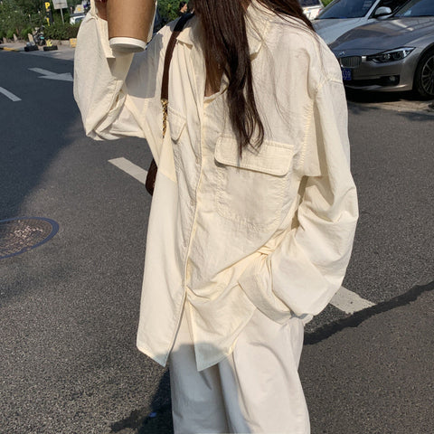 Loose Notched Collar Elegant Blouse Shirt