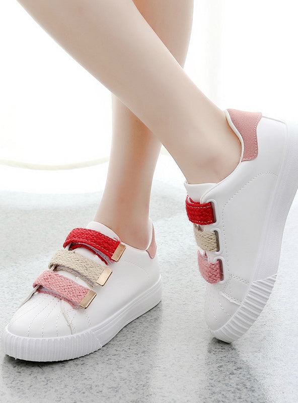 Women Shoes Breathable White Shoes Mixed Colors Fabric