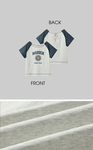 Contrast Sleeve Emblem Tee