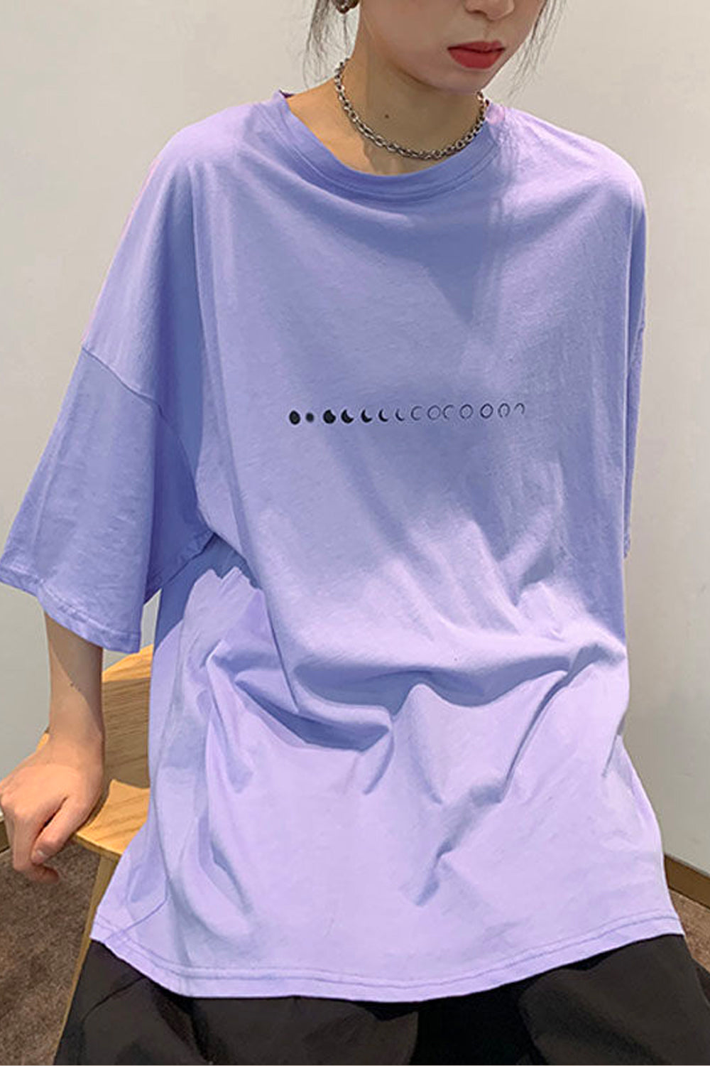 Lockeres Oversize-Shirt mit Mondphase