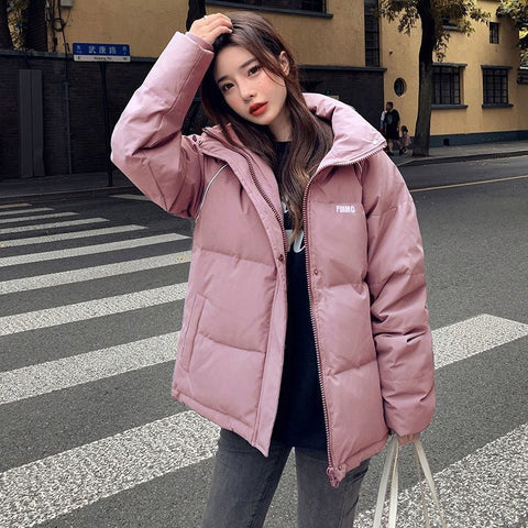 Solid Warm Casual Parkas Coat Jacket