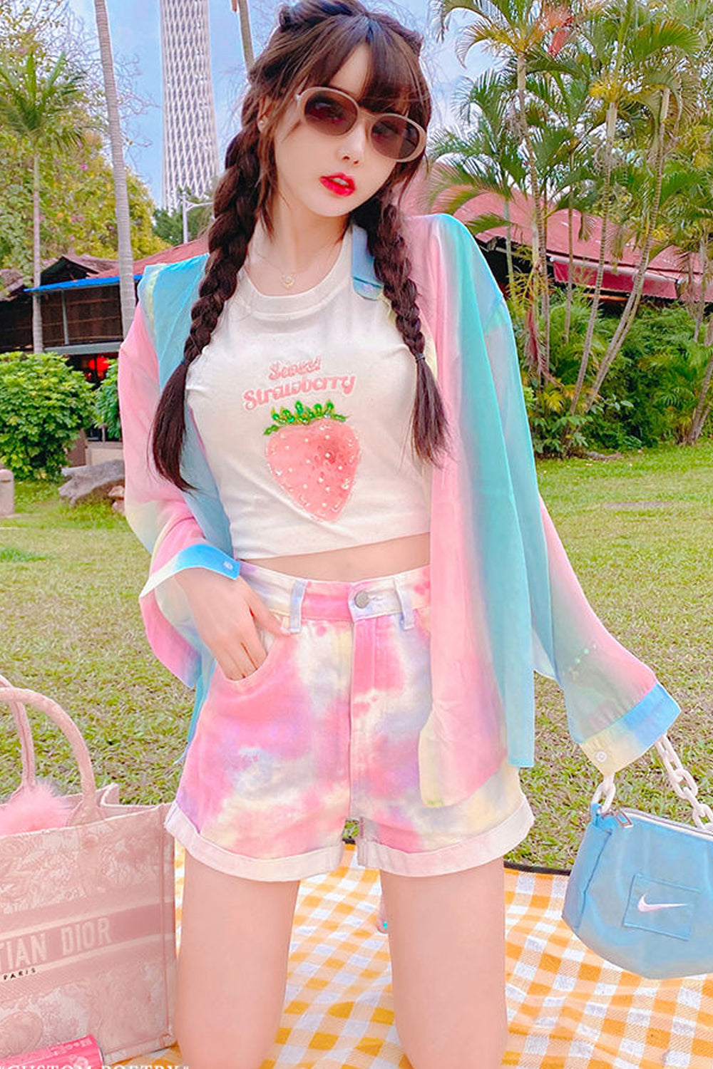 Pastel Colors Sun Proof Chiffon Blouse Shirt