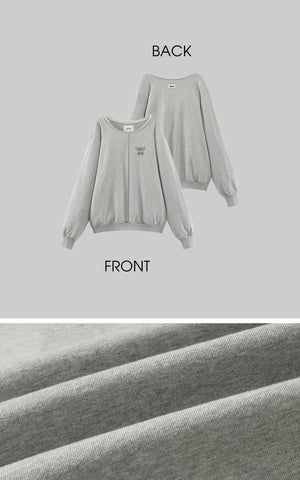 Oversized Grey Sweatshirt with Embroidered W Logo