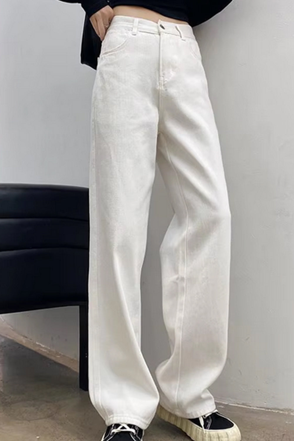 High Waist Casual  White Jeans Pants