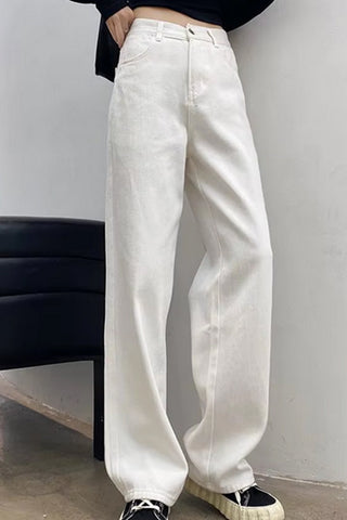 High Waist Casual  White Jeans Pants