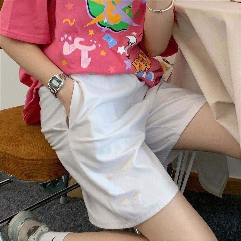 Basic Colors Elastic Waist Summer Shorts Pants