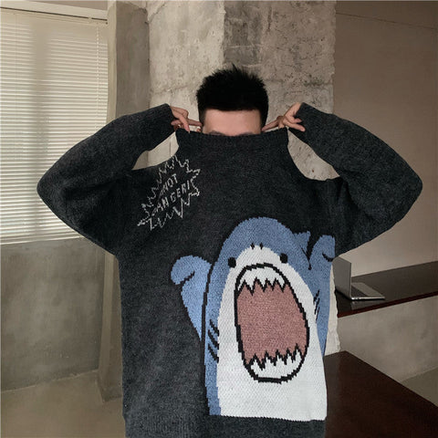 Cute Shark Kawaii Retro Loose Sweater