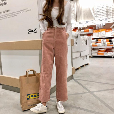 Loose Casual Corduroy Long Pants