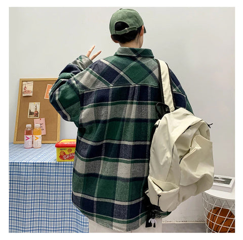 Vintage Plaid Flannel Thick Style Long Sleeve Shirt