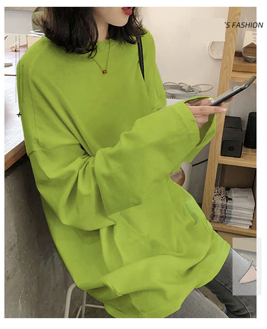 Camisas sueltas básicas y sencillas de manga larga 