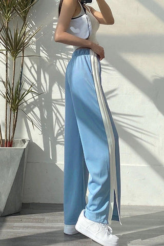 High Waist Side Split Wide Leg Pants