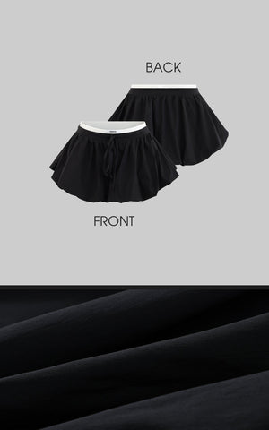 Black Flower Bud Mini Skirt